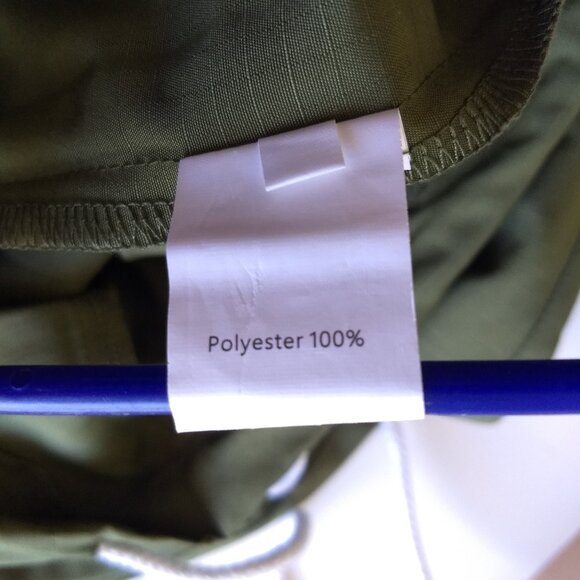 Local European Olive Green Oversized Rip Stop Pants New NWT 100% Polyester XS/S - Picture 7 of 14